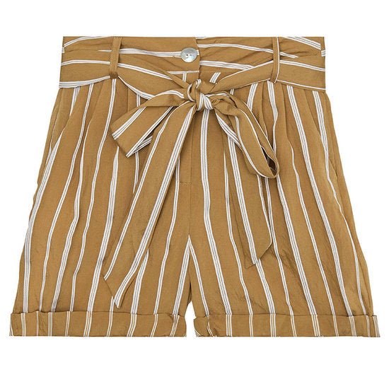 Korte broek stripes - Camel Maat M - Medase