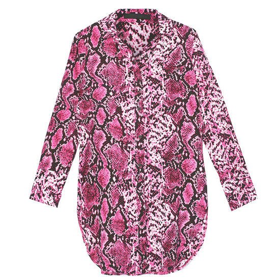 Lange blouse snake print fuchia - Maat 1 - Medase