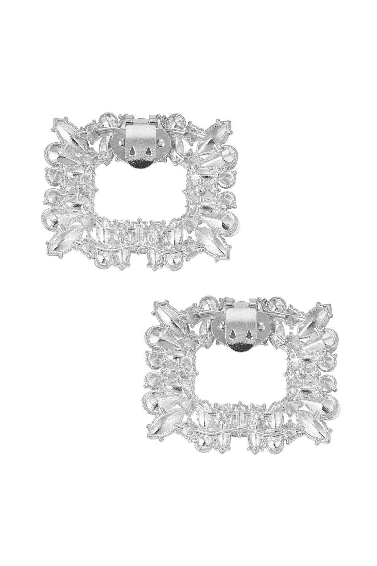 Luxe Schoenclips met Strass – Rechthoekig – Goud of Zilver – 5x6 cm - Medase
