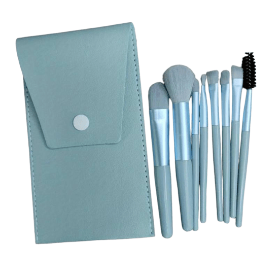 Make up kwasten set met opberg tasje - Blauw - Medase