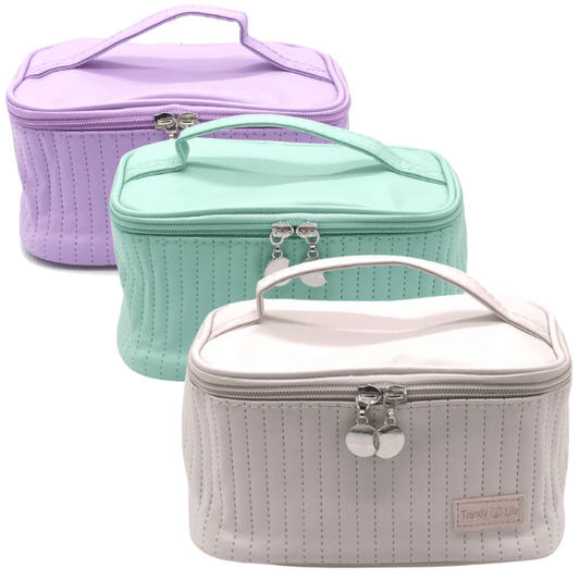 Make - up Tas met Handvat - Div kleuren - Toilettas met Vakjes 20x12x10cm - Medase