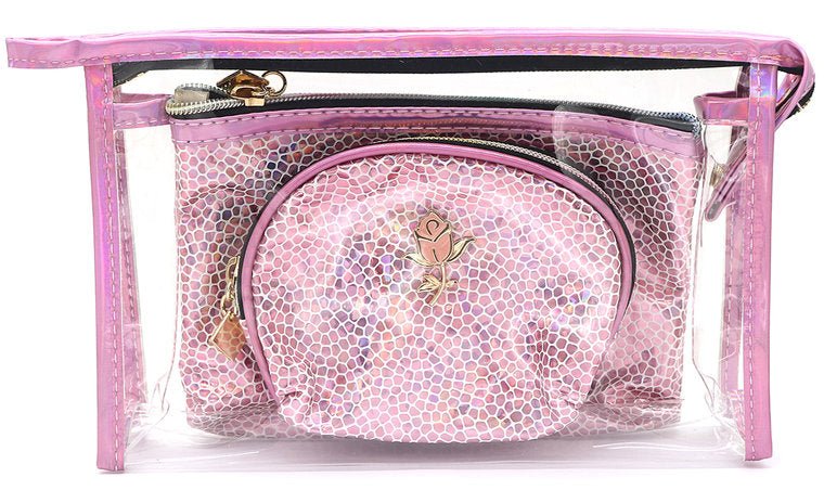 Make - up/Toilet tassen set rose - Roze - Medase