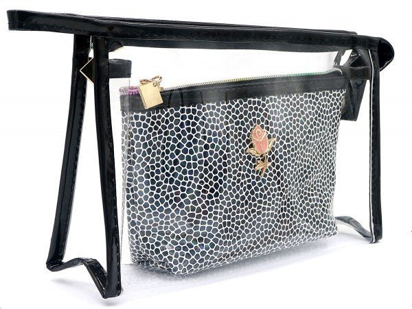 Make - up/Toilet tassen set rose - Zwart - Medase