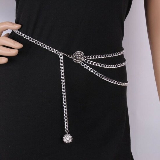 Metalen riem layered - Zilver - Medase