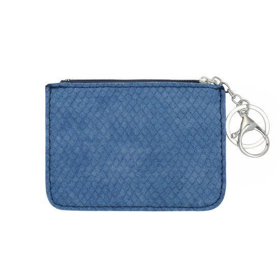 Mini portemonnee snake skin met sleutelring - Blauw - Medase
