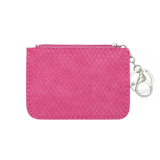 Mini portemonnee snake skin met sleutelring - Roze - Medase