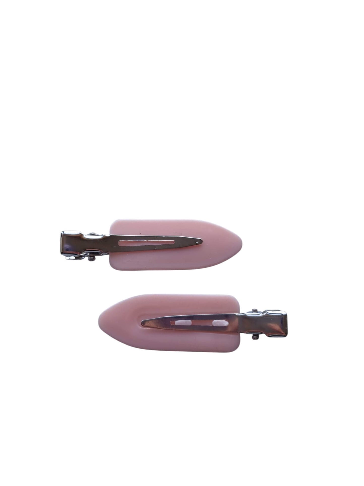 No-crease haarclips roze 6x1,7cm set van 2 make-up clips geen afdruk knikjes kreuken metalen clip plastic laagj