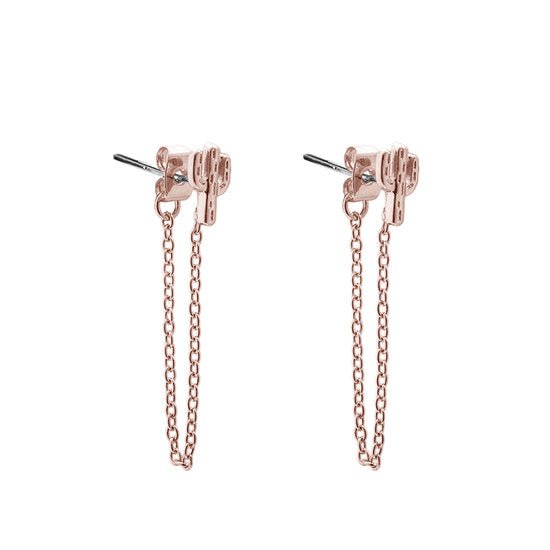 Oorbellen - Cactus chain gold - Medase