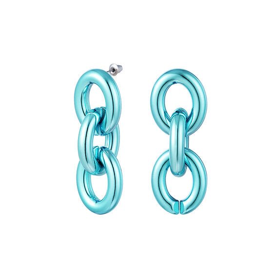 Oorbellen chain - Blauw - Medase