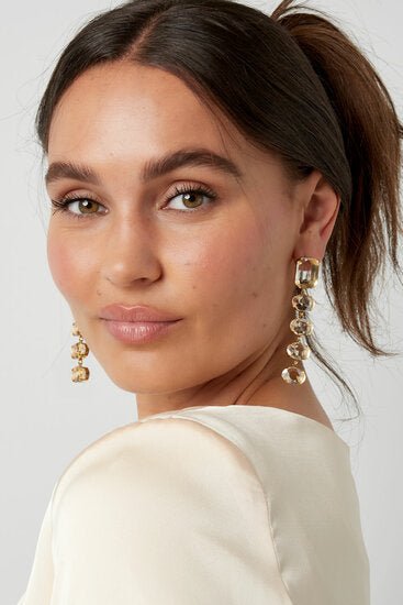 Oorbellen crystal clear - Wit - Medase