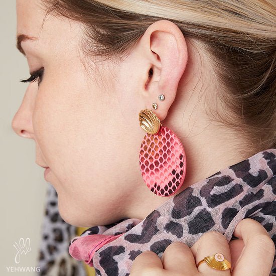 Oorbellen neon snake - Groen - Medase