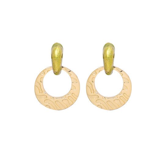 Oorbellen rianne - Groen/Goud - Medase
