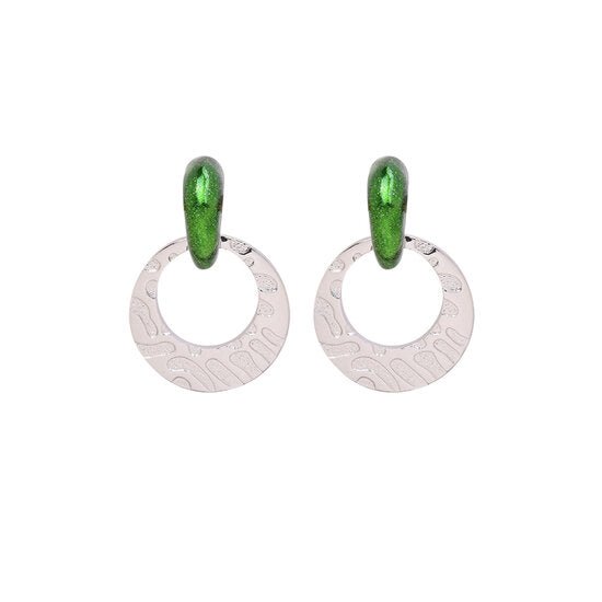 Oorbellen rianne - Groen/zilver - Medase