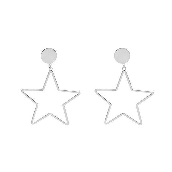 Oorbellen shiny stars small - Zilver - Medase
