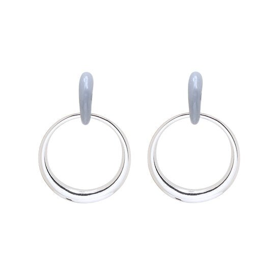 Oorbellen stylish - Grijs/zilver - Medase