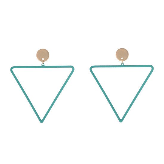 Oorbellen triangle - Groen/Goud - Medase
