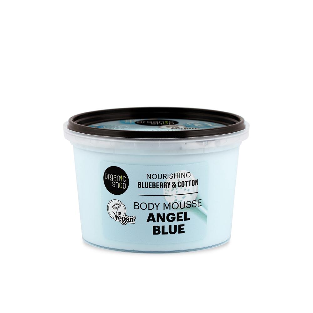 Organic Shop Body Mousse Angel Blue – Blueberry & Cotton – 250ml – Vegan - Medase