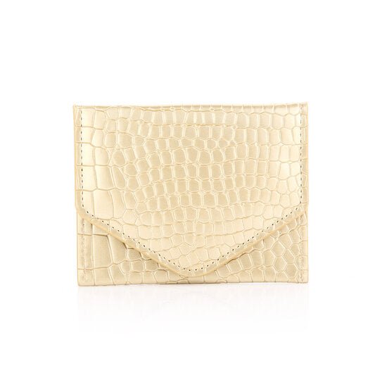 Pasjeshouder met croco motief - Goud - Medase