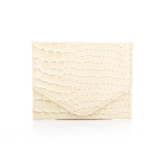 Pasjeshouder met croco motief - offwhite - Medase