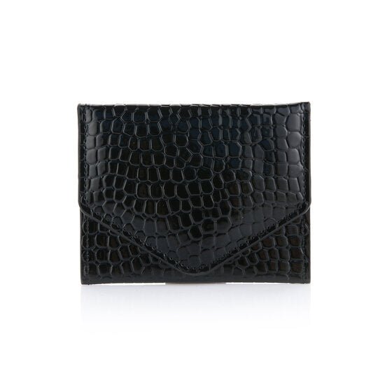 Pasjeshouder met croco motief - Zwart - Medase