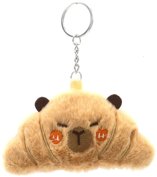 Pluche Capybara Croissant Sleutelhanger - Kawaii Tashanger 11cm - Medase