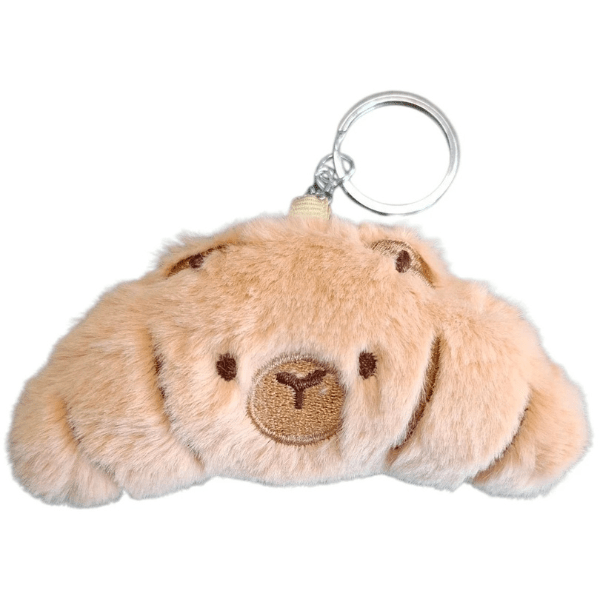Pluche Capybara Croissant Sleutelhanger - Liggende Capybara 11cm - Medase