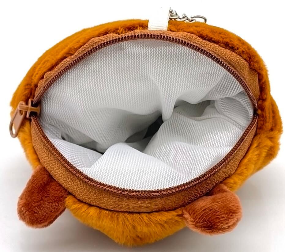 Pluche capybara sleutelhanger portemonnee 12x10cm binnenkant wit gevoerd rits kleingeld oortjes