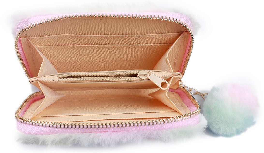 Pluche Portemonnee Eenhoorn of Kat - Fluffy Wallet met Pompom - Medase