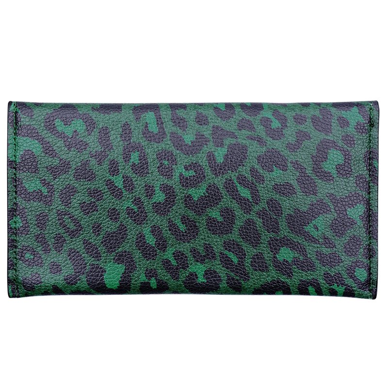 Portemonnee / clutch met luipaardprint – Groen of Grijs – PU leer – 19×10 cm - Medase