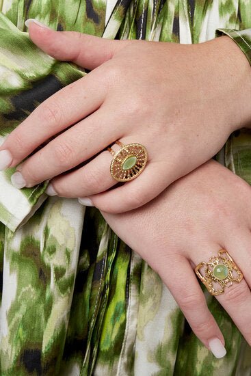 Ring barok oval - Groen - Medase
