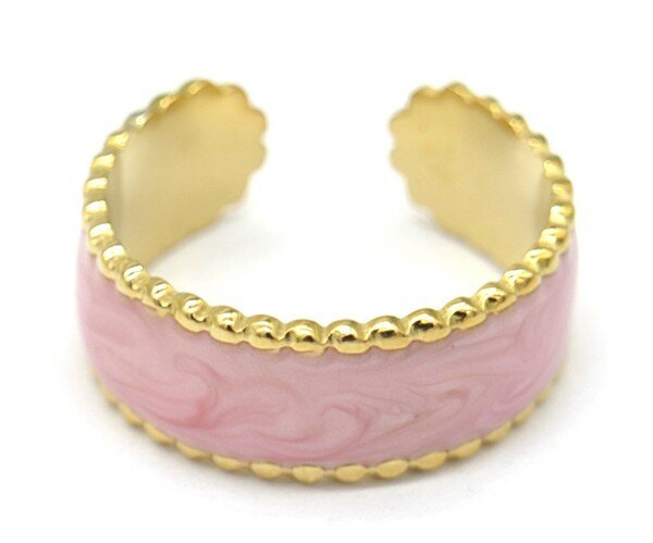Ring colored - Goud/Licht Roze - Medase