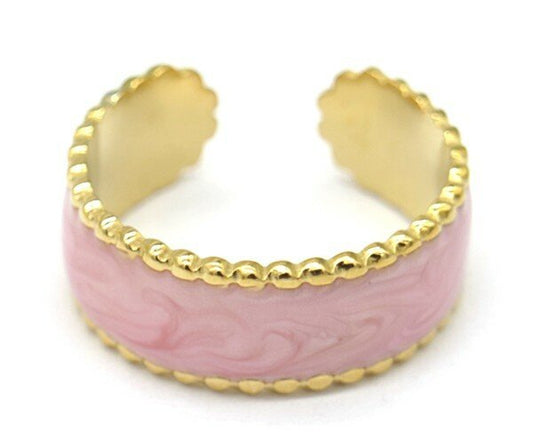 Ring colored - Goud/Licht Roze - Medase