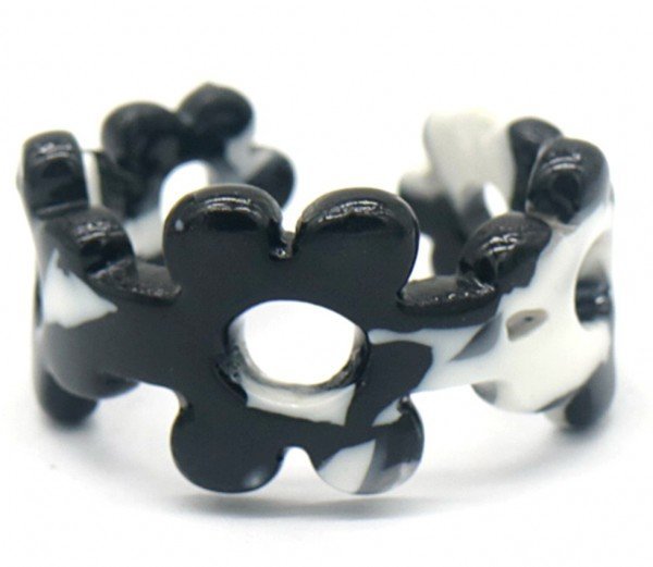 Ring flowers - Zwart/wit - Medase
