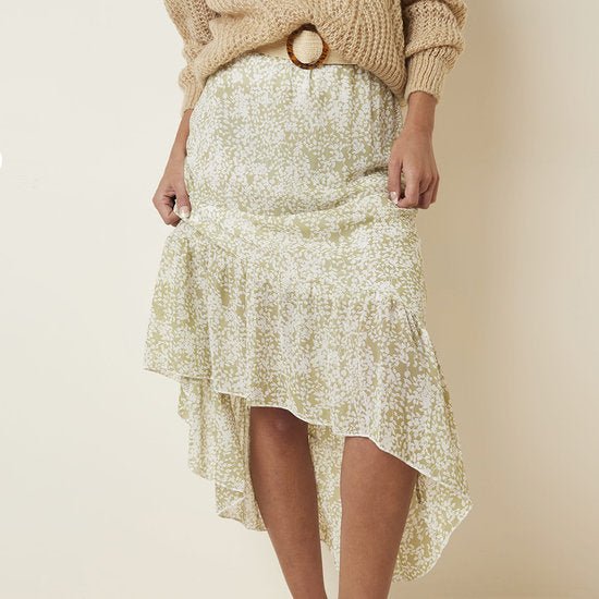 Rok flowers - Oranjerood - Maat S - Medase