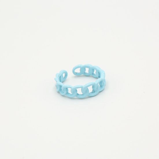 Schakel ring - Blauw - Medase