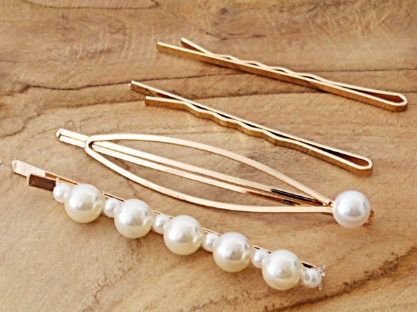 Schuifspeldjes gold pearl 1 - Medase