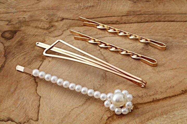Schuifspeldjes gold pearl 3 - Medase