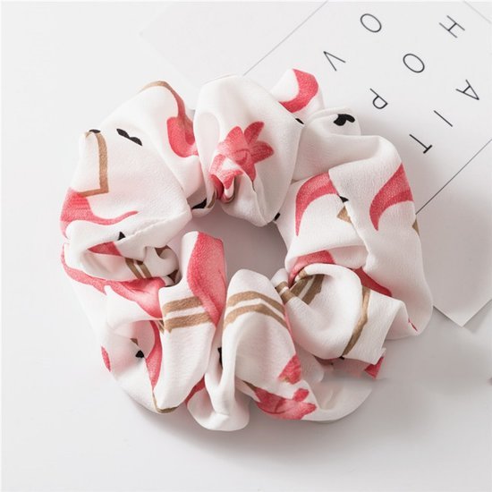 Scrunchie flamingo - Wit - Medase
