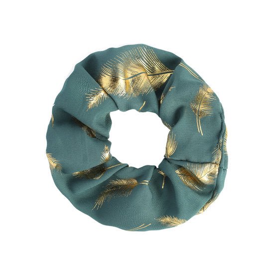 Scrunchie golden feather Groen - Medase
