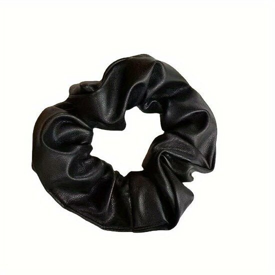 Scrunchie lederlook - Zwart - Medase
