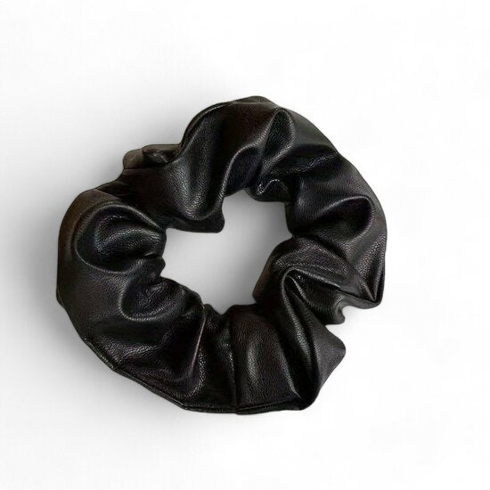 Scrunchie lederlook - Zwart - Medase