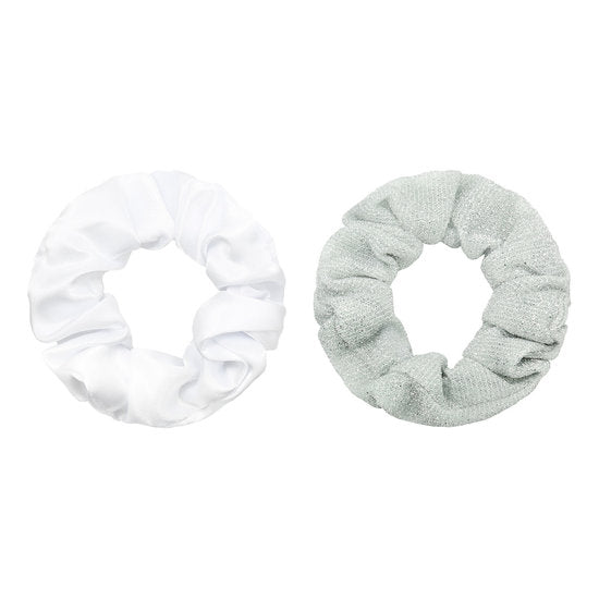 Scrunchie set glitter - Wit/Zilver - Medase