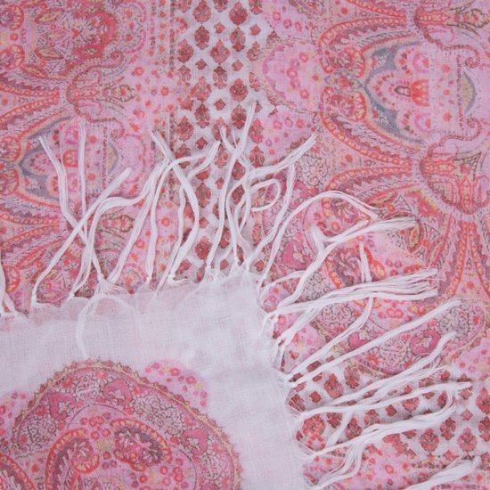 Sjaal paisley - Roze/wit - Medase