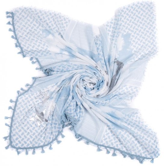 Sjaal stars/peace - Blauw - Medase