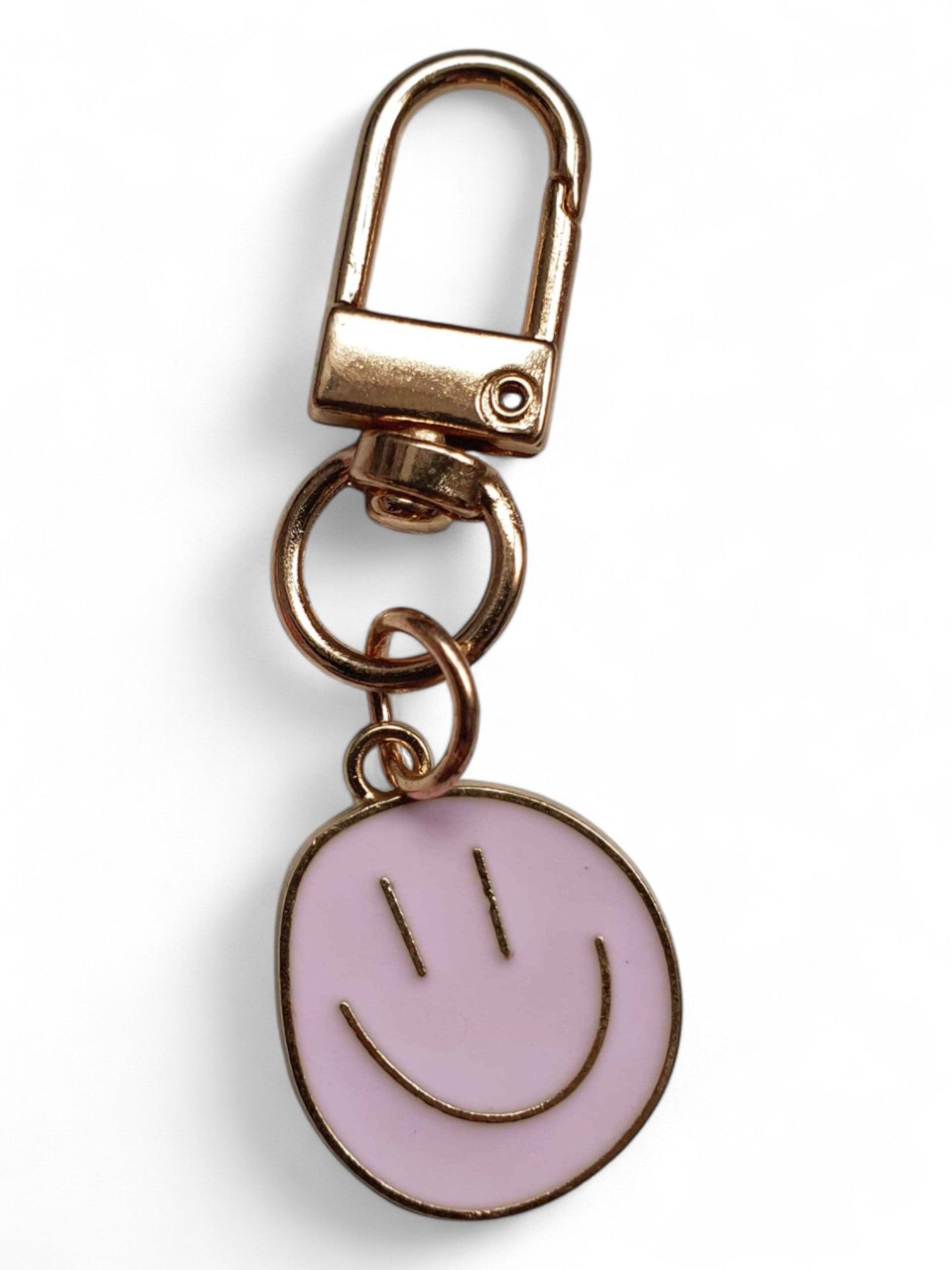 Sleutelhanger Smiley Bag Charm – Kleurrijke Tashanger met Gouden Clip - Medase