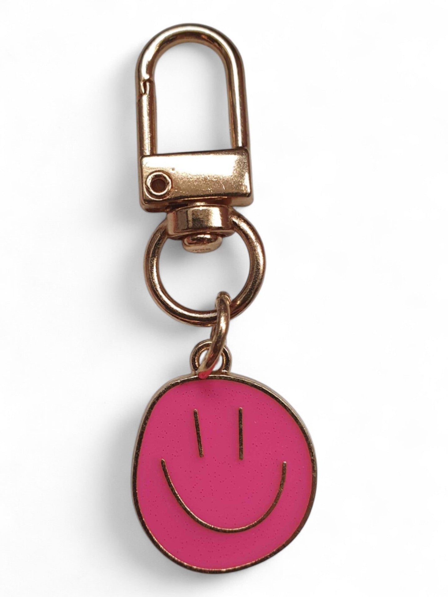 Sleutelhanger Smiley Bag Charm – Kleurrijke Tashanger met Gouden Clip - Medase