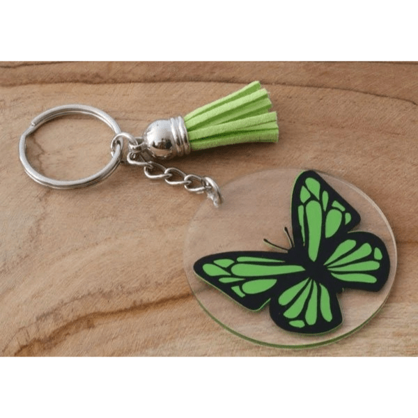 Sleutel/tas hanger vlinder - Groen - Medase