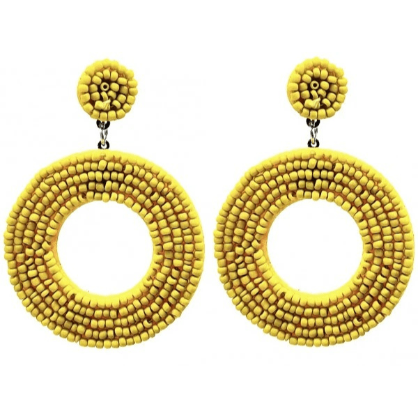 Statement Oorbellen Kraaltjes Geel - Cirkel Oorbellen - Medase