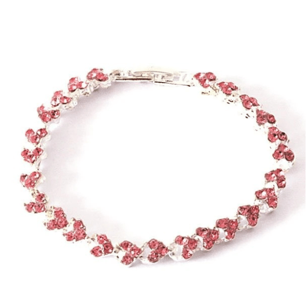 Strass armband heart - Roze - Medase