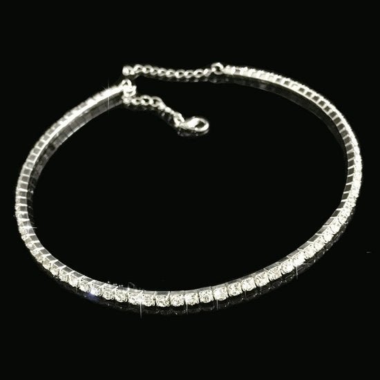 Strass choker 1 rij - Medase